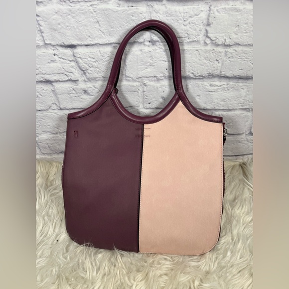 Calvin Klein Gabrianna Novelty Slim Side Zip Tote bag rose smoke eggplant color - Picture 2 of 7